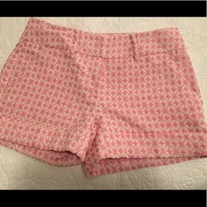 New York and Company pink printed tailored shorts